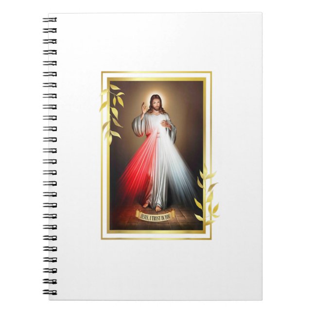 Divine Mercy Jesus Christ Jesus I Trust In You Cat Notebook (Front)