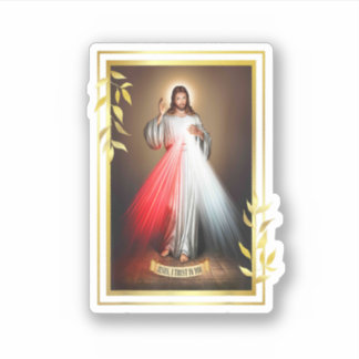 Divine Mercy Jesus Christ Jesus I Trust In You Cat Sticker