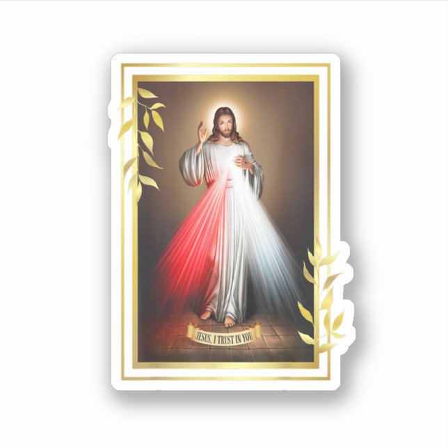 Divine Mercy Jesus Christ Sacred Heart Of Jesus Gi Sticker (Front)