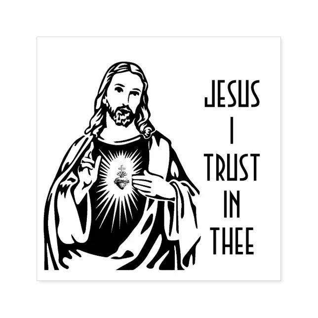 Divine Mercy Jesus I trust in Thee Catholic Rubber Stamp Zazzle