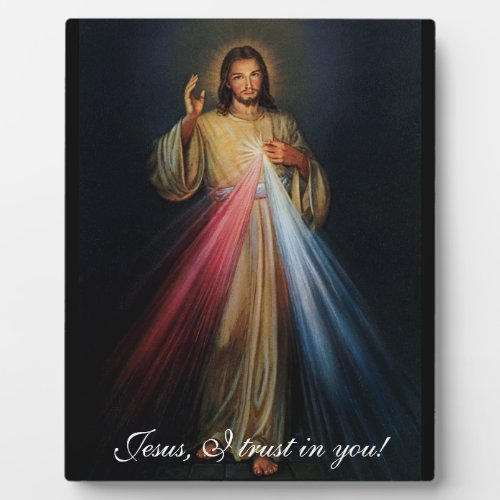 Divine Mercy Jesus I trust in you 8x10 with easel Plaque