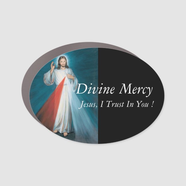 Divine Mercy Jesus, I Trust In You !  Car Magnet (Front)