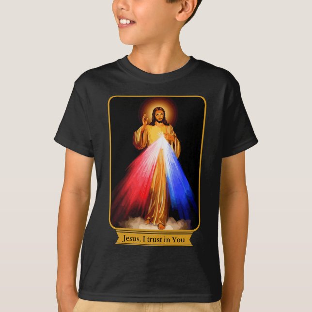 Divine Mercy Jesus I Trust In You Catholic T-Shirt (Front)
