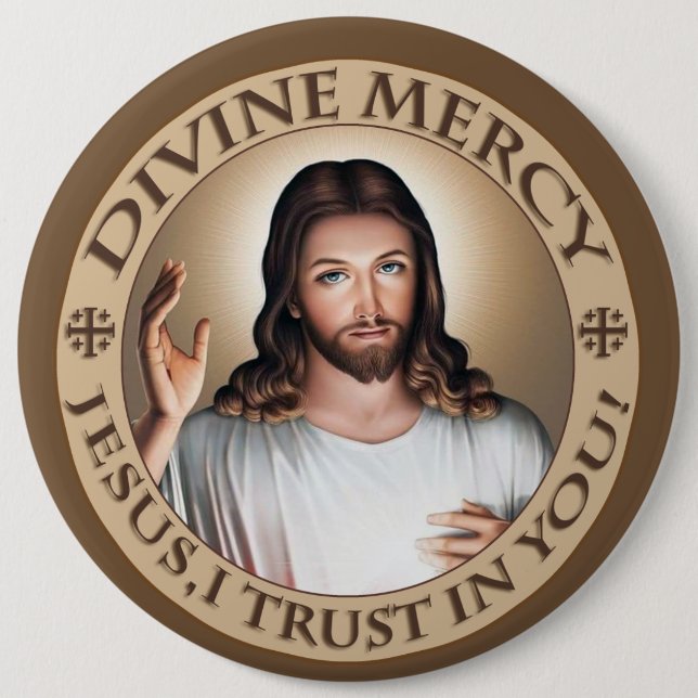 DIVINE MERCY JESUS I TRUST IN YOU! DEVOTIONAL GEAR BUTTON (Front)