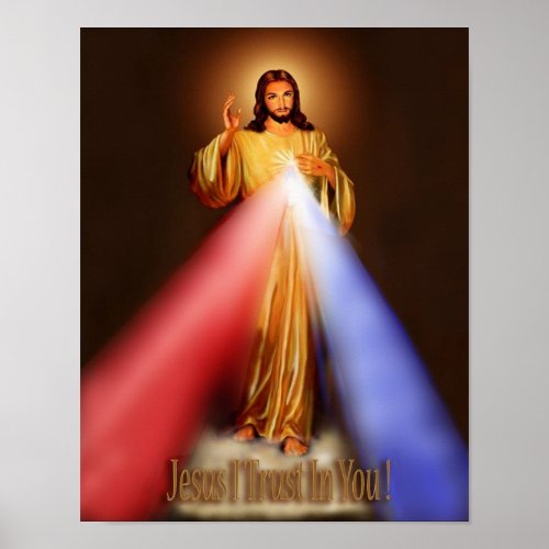 Divine Mercy Jesus I Trust In You Devotional Image Poster