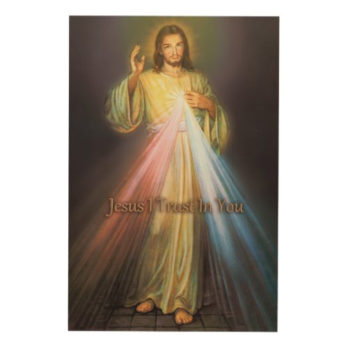 Divine Mercy Jesus I Trust In You Devotional Image Wood Wall Art