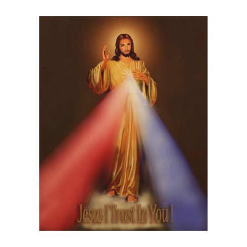 Divine Mercy Jesus I Trust In You Devotional Image Wood Wall Decor