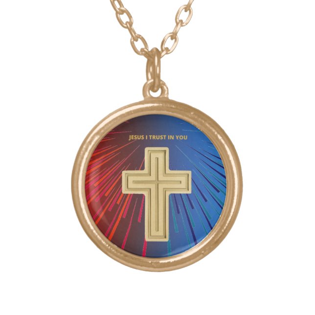 Divine Mercy - JESUS I TRUST IN YOU Necklace (Front)