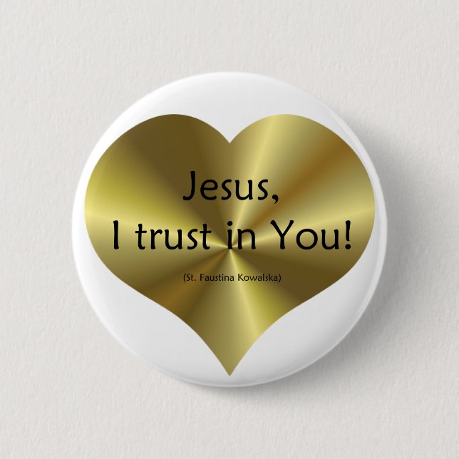 Divine Mercy: Jesus I trust in You Pinback Button (Front)