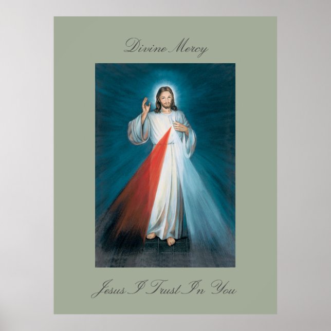 divine mercy jesus i trust in you poster (Front)