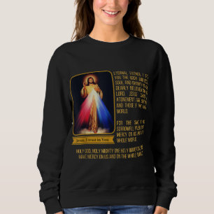 Divine Mercy Jesus Image Chaplet Novena Prayer Cat Sweatshirt