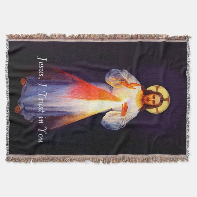 Divine Mercy Jesus Throw Blanket (Front)