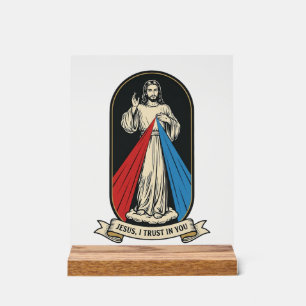 Divine Mercy Jesus Vintage Acrylic Sign