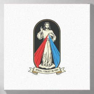 Divine Mercy Jesus Vintage Canvas Photo Tile