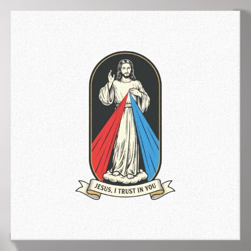 Divine Mercy Jesus Vintage Canvas Photo Tile