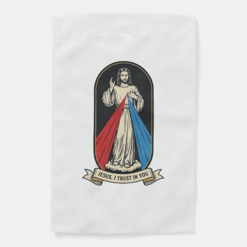 Divine Mercy Jesus Vintage Garden Flag