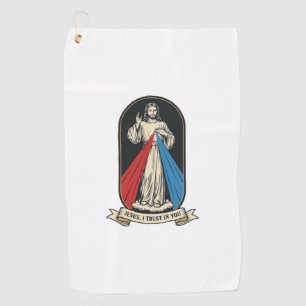Divine Mercy Jesus Vintage Golf Towel