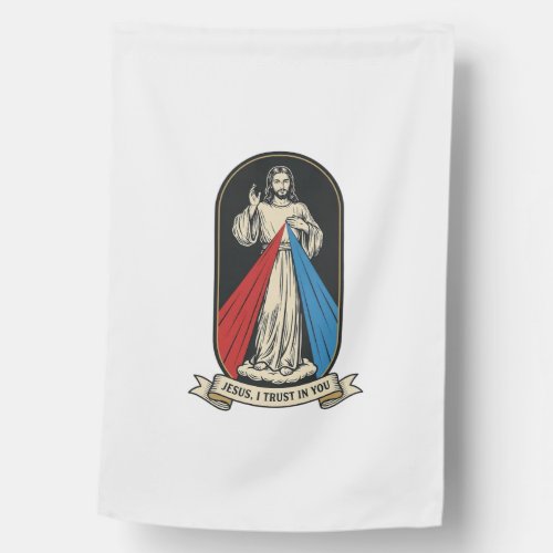 Divine Mercy Jesus Vintage House Flag