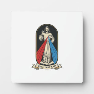 Divine Mercy Jesus Vintage Plaque