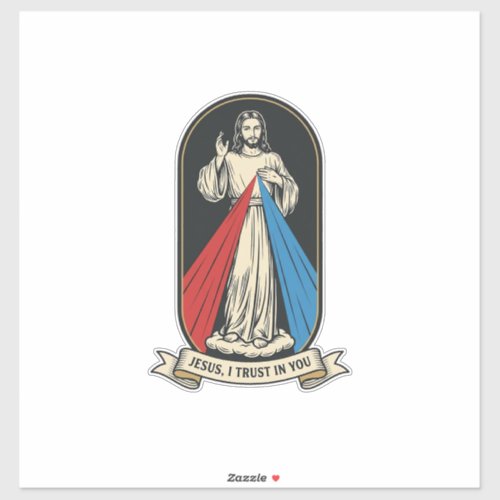 Divine Mercy Jesus Vintage Sticker