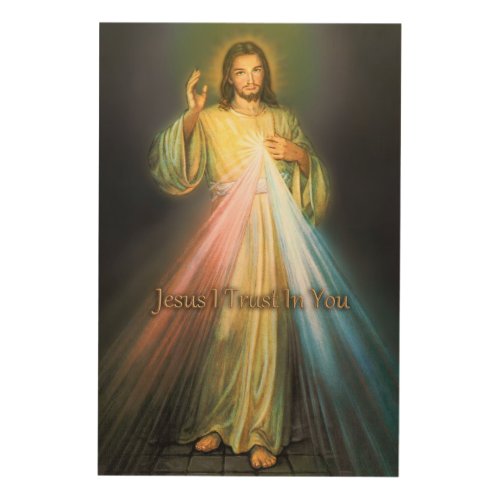 DIVINE MERCY LARGE WOODEN DEVOTIONAL IMAGE WOOD WALL ART