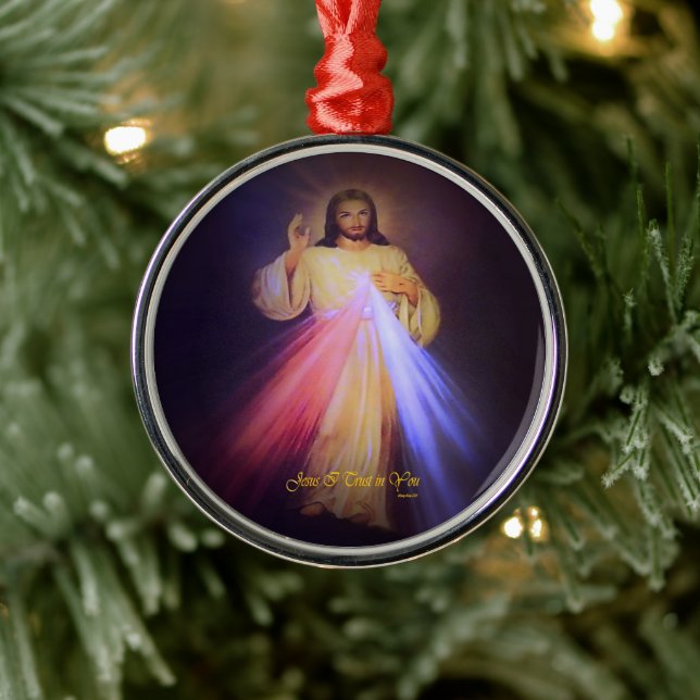 Divine Mercy Metal Ornament (Tree)