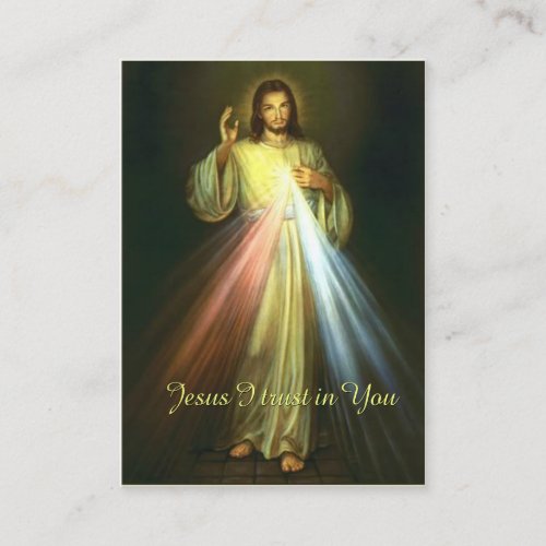 Divine Mercy of Jesus Chaplet Prayer Religious Business Card
