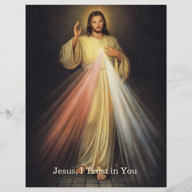 Divine Mercy of Jesus Chaplet Prayer Religious Letterhead (Front)