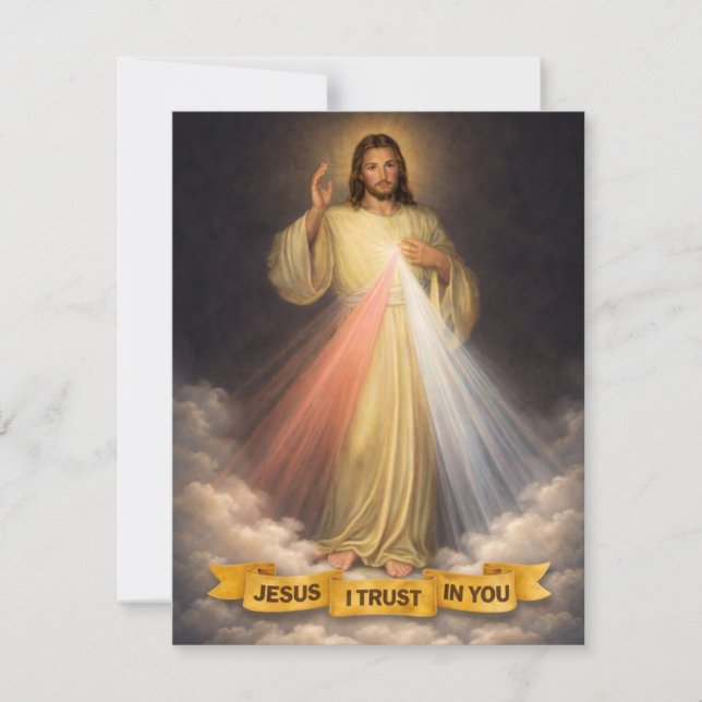 Divine Mercy of Jesus Chaplet Prayer Religious Note Card (Front)