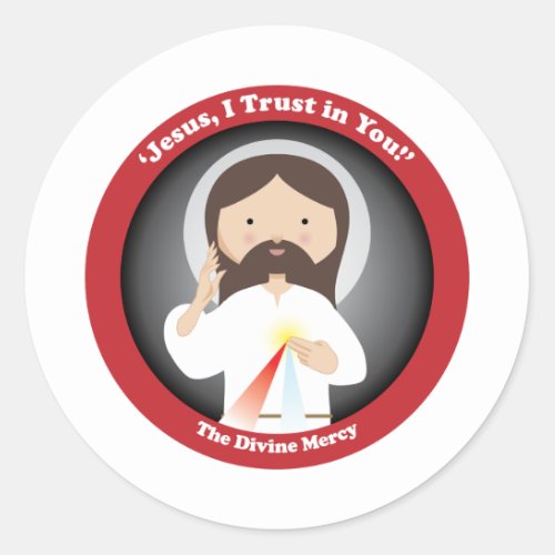 Divine Mercy of Jesus Classic Round Sticker
