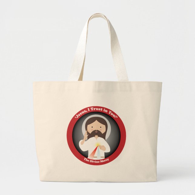 Divine Mercy of Jesus Large Tote Bag (Front)