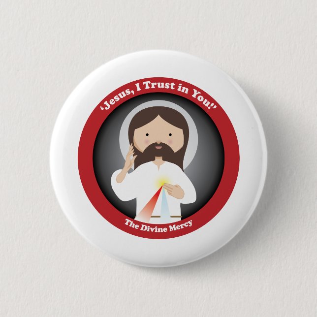 Divine Mercy of Jesus Pinback Button (Front)