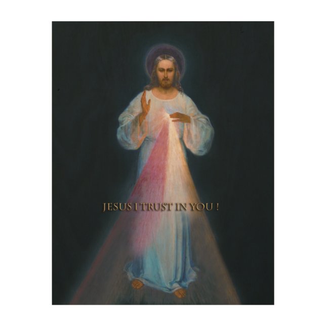 Divine Mercy Original Vilnius Image Wood Wall Art (Front)