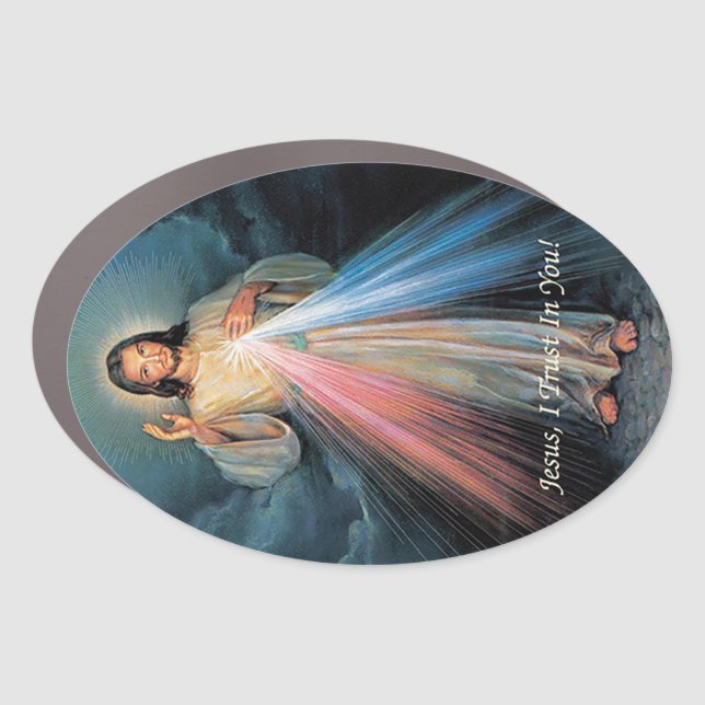 Divine Mercy Oval Car MAgnet (Front)