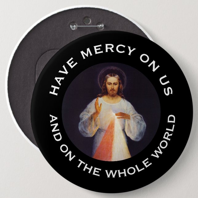 Divine Mercy Prayer Jesus St. Faustina Button (Front & Back)