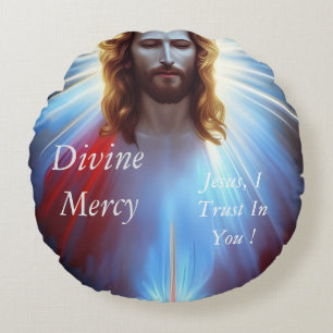 Divine Mercy Round Pillow