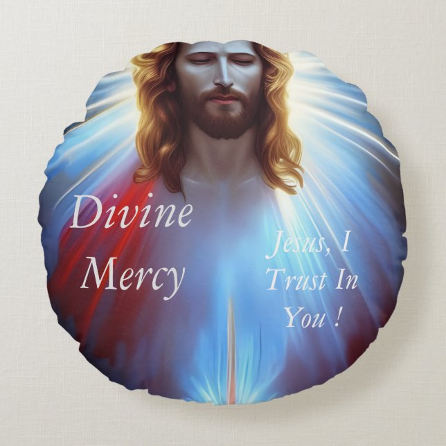Divine Mercy     Round Pillow (Front)