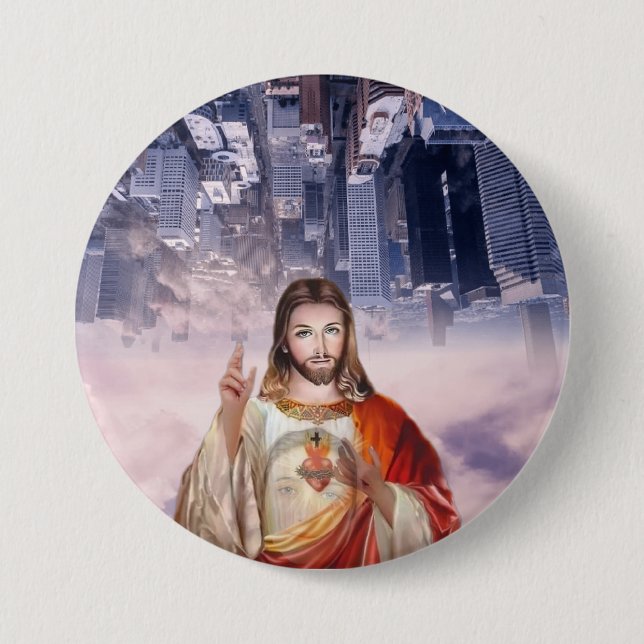 Divine Mercy, St. Faustina, Jesus I Trust in You Button (Front)