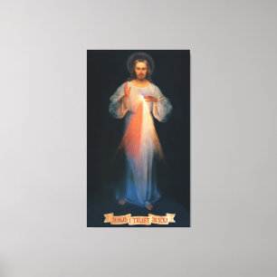 Divine Mercy, St. Faustina, Jesus I Trust in You Canvas Print