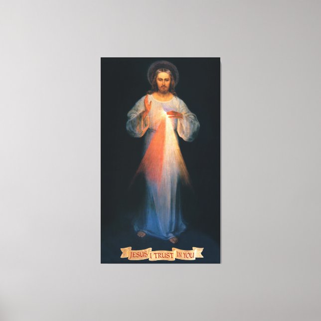 Divine Mercy, St. Faustina, Jesus I Trust in You Canvas Print (Front)