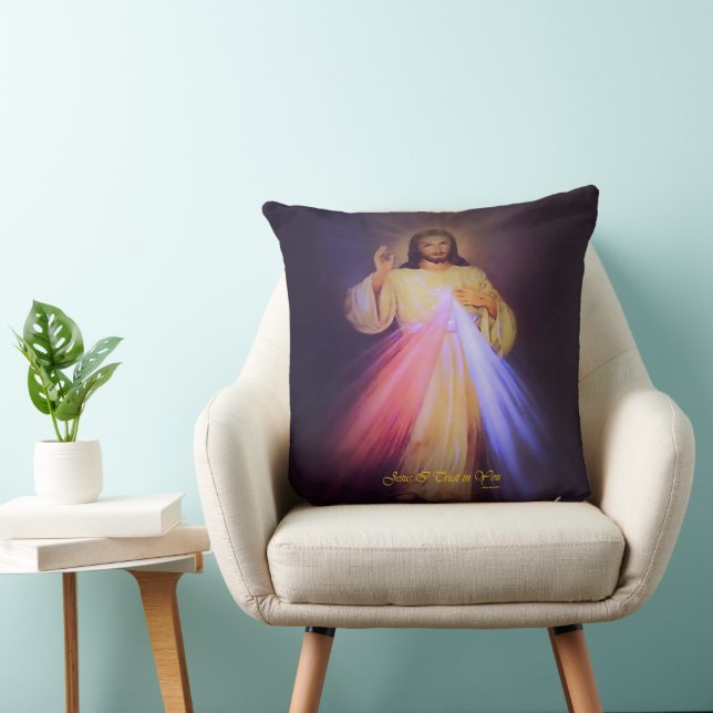 Divine Mercy Throw Pillow (Chair)
