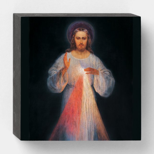 Divine Mercy Wooden Box Sign (Front Horizontal)
