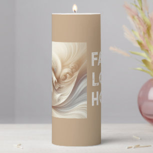 Divine Mother Blessing Amidst Soft White Tones Pillar Candle
