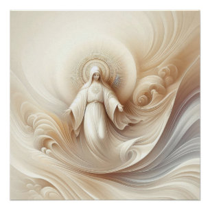 Divine Mother Blessing Amidst Soft White Tones Poster