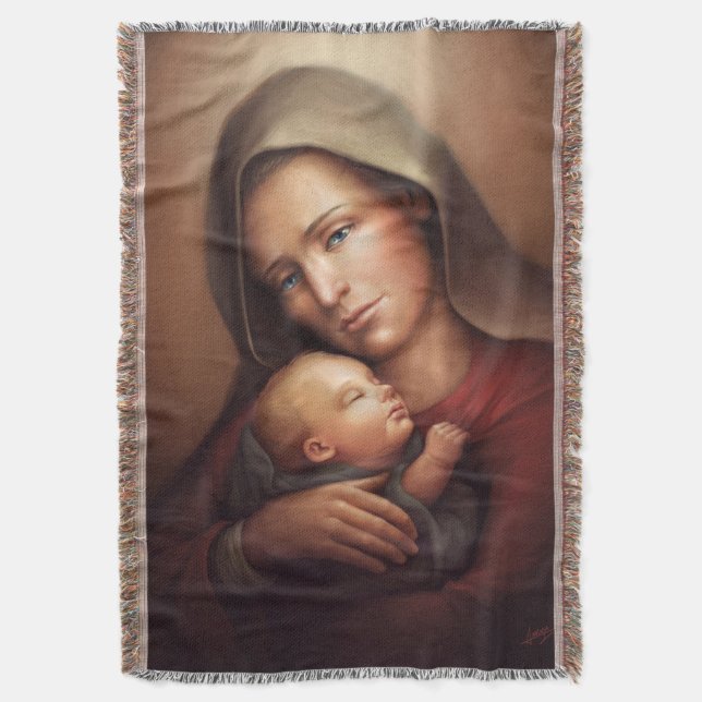 Divine Motherhood Throw Blanket (Front Vertical)