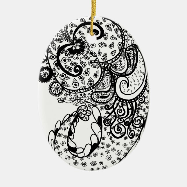 Divine Paisley Ceramic Ornament (Front)