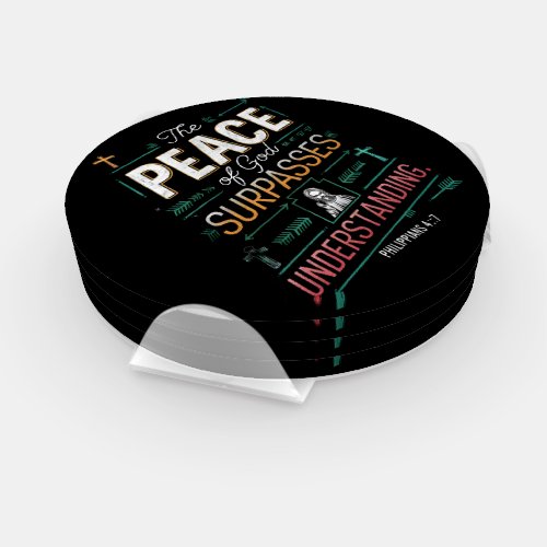 Divine Peace Graphic Tee Coaster Set