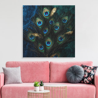 Divine Peacock Feathers Wall Art | Boho Spiritual 