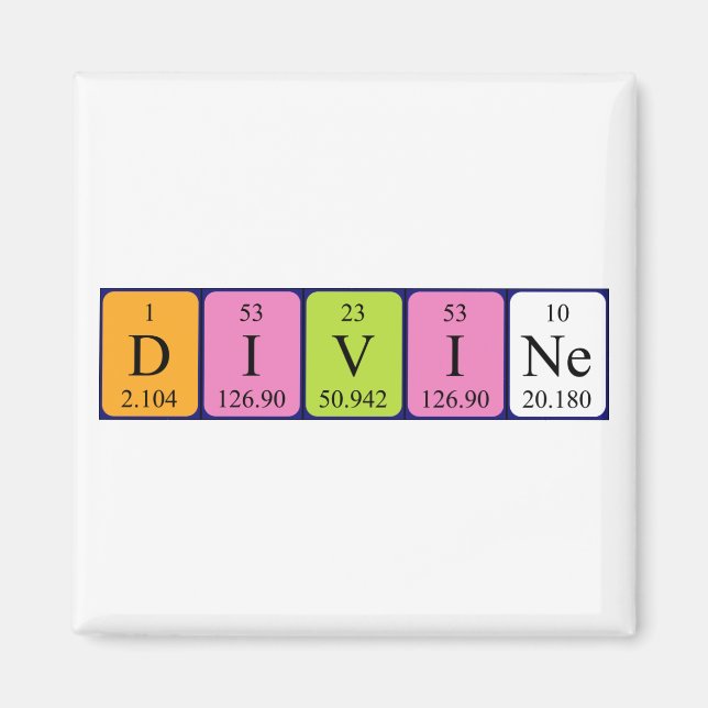 Divine periodic table name magnet (Front)