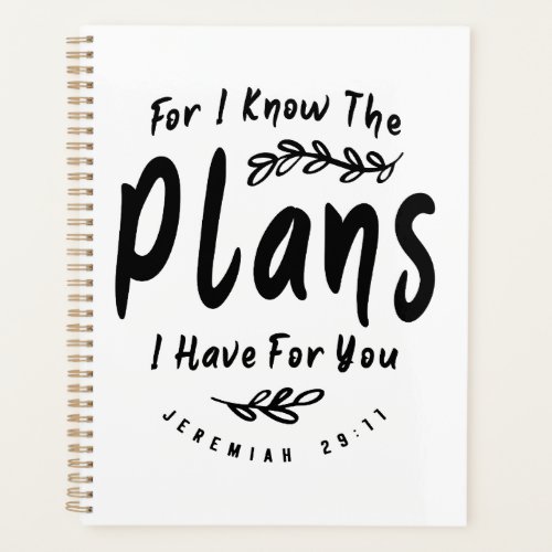 Divine Plans Jeremiah 2911 Christian Quote Planner